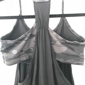 Lululemon Sports Top Camo Black/ Grey Sz 8